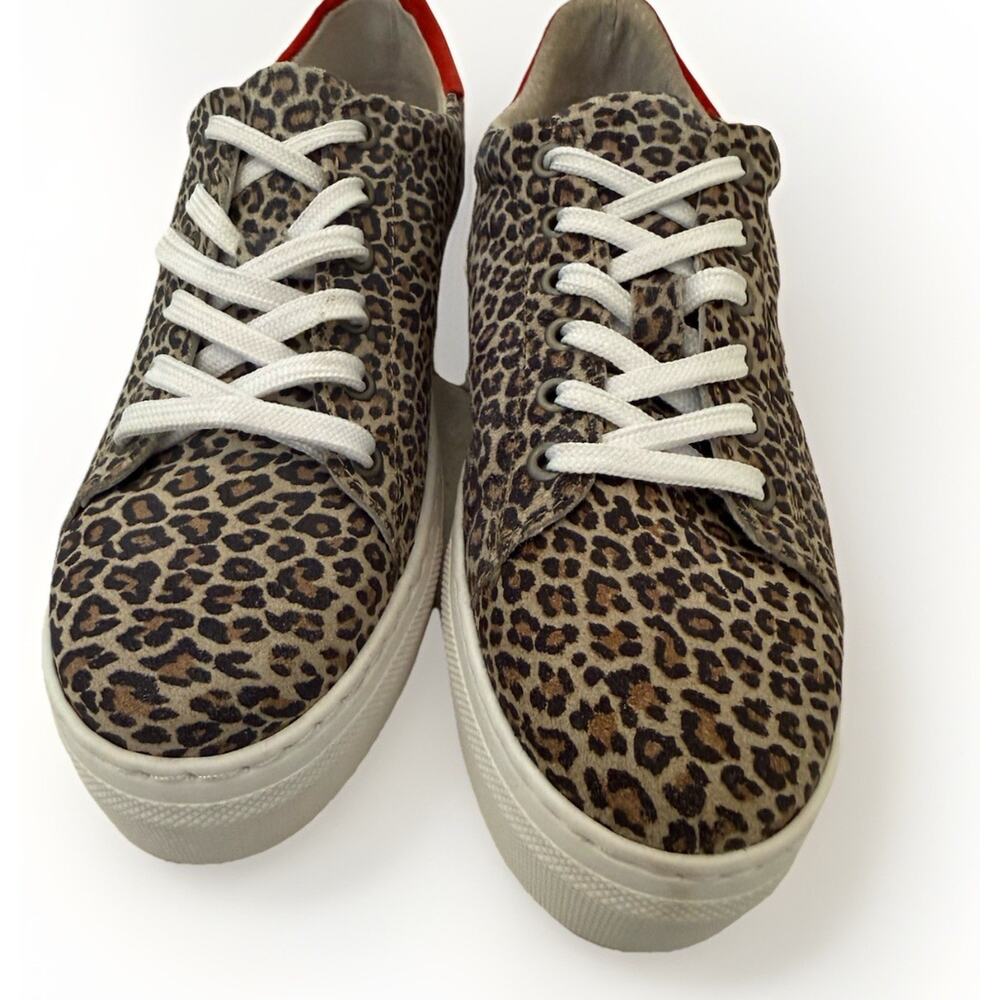 Eric Michael Suede Leopard Chunky Sneaker Fun Preppy Retro Sz EU 38 US 7.5
